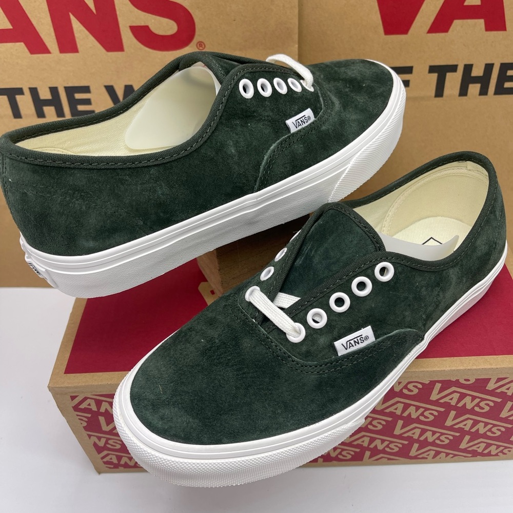 Vans Men’s Dark Green Suede Authentic Pig Suede Dried Kelp VN000D7YEMU Sneakers - Picture 10 of 16